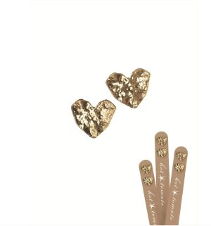 Molten Heart Gold Stud Earrings