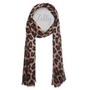 SCARF ANIMAL PRINT BROWN
