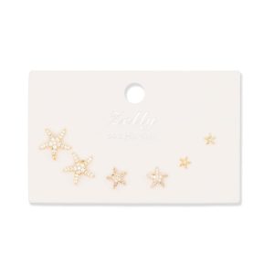 EARRING MULTIPACK STARFISH GOLD