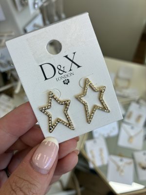 Diamante Gold Star Earrings
