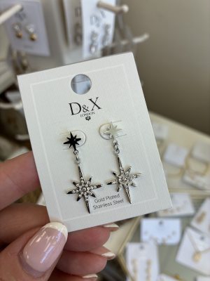Vibes White Gold Plated Stainless Steel Post Earrings