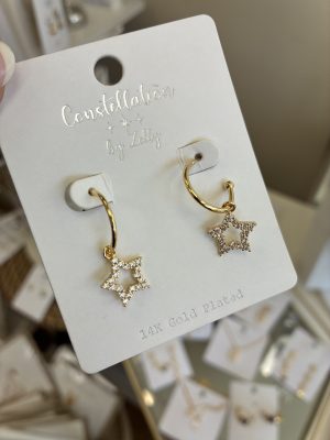 Gold 14K Hoop Star Drop