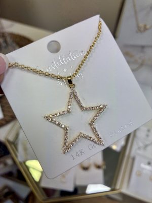 NECKLACE CONSTELLATION COLLECTION L OPEN STAR GOLD