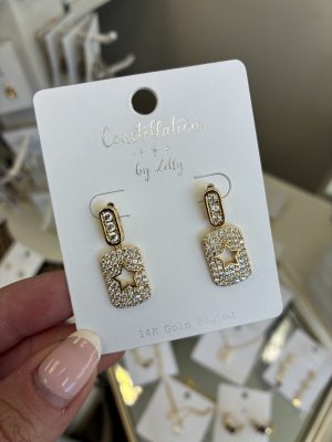 EARRINGS CONSTELLATION COLLECTION OPEN STAR GOLD