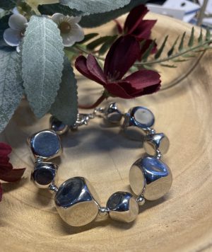 Silver Pebble Style Bracelet