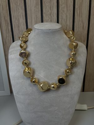 Gold Chunky Cube Necklace