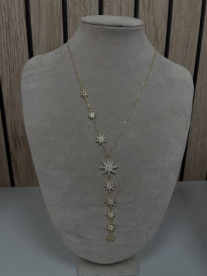 Long celestial North Star Drop Necklace