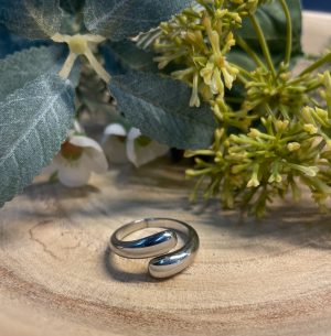 Silver Sculpted Open-Band Ring