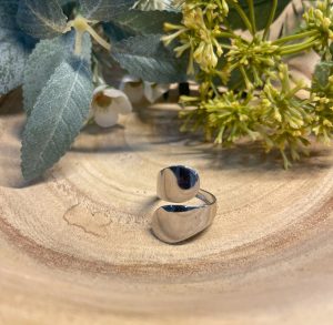 Open Band Sculptural Silver Ring