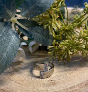 Open Band Silver Diamanté Ring