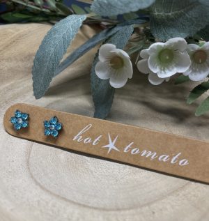 Aqua Bloom Stud Earrings